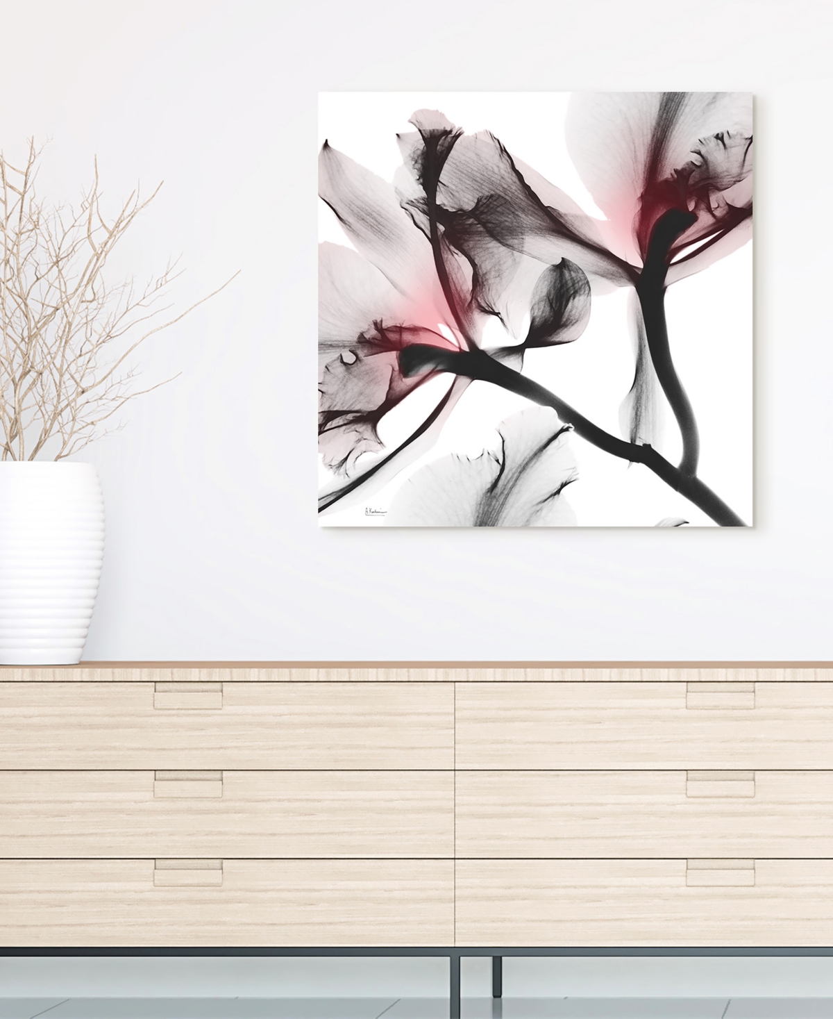 Shop Empire Art Direct "coral Luster 2" Frameless Free Floating Tempered Glass Panel Graphic Wall Art, 24" X 24" X 0.2" In Pink,gray