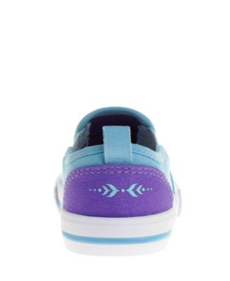 Little Girls Frozen Slip On Canvas Sneakers