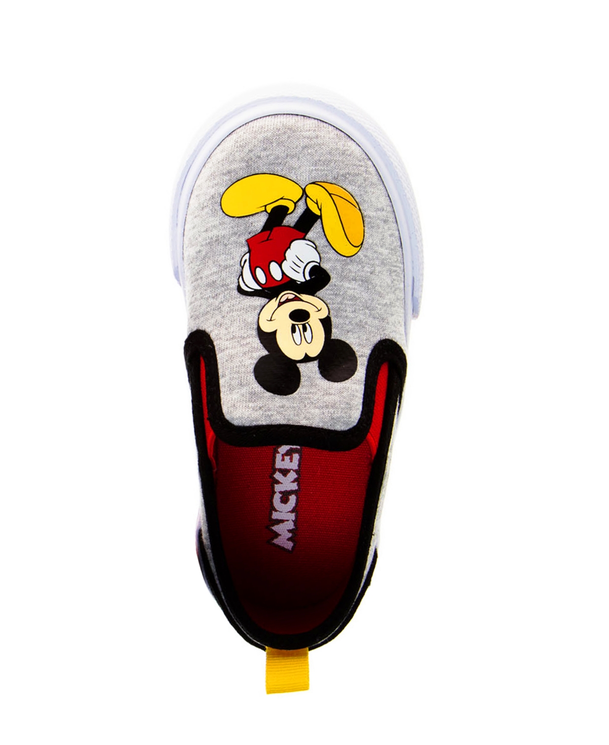 Disney Little Boys Mickey Mouse Slip On Canvas Sneakers In Gray,red