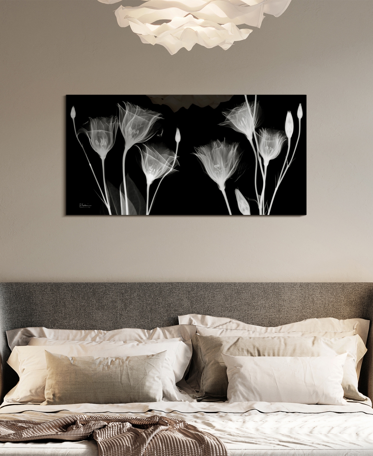 EMPIRE ART DIRECT "GENTIAN X-RAY" FRAMELESS FREE FLOATING TEMPERED GLASS PANEL GRAPHIC WALL ART, 24" X 48" X 0.2" 