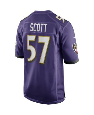 Men's Bart Scott Purple Baltimore Ravens Game Retired Player Jersey
