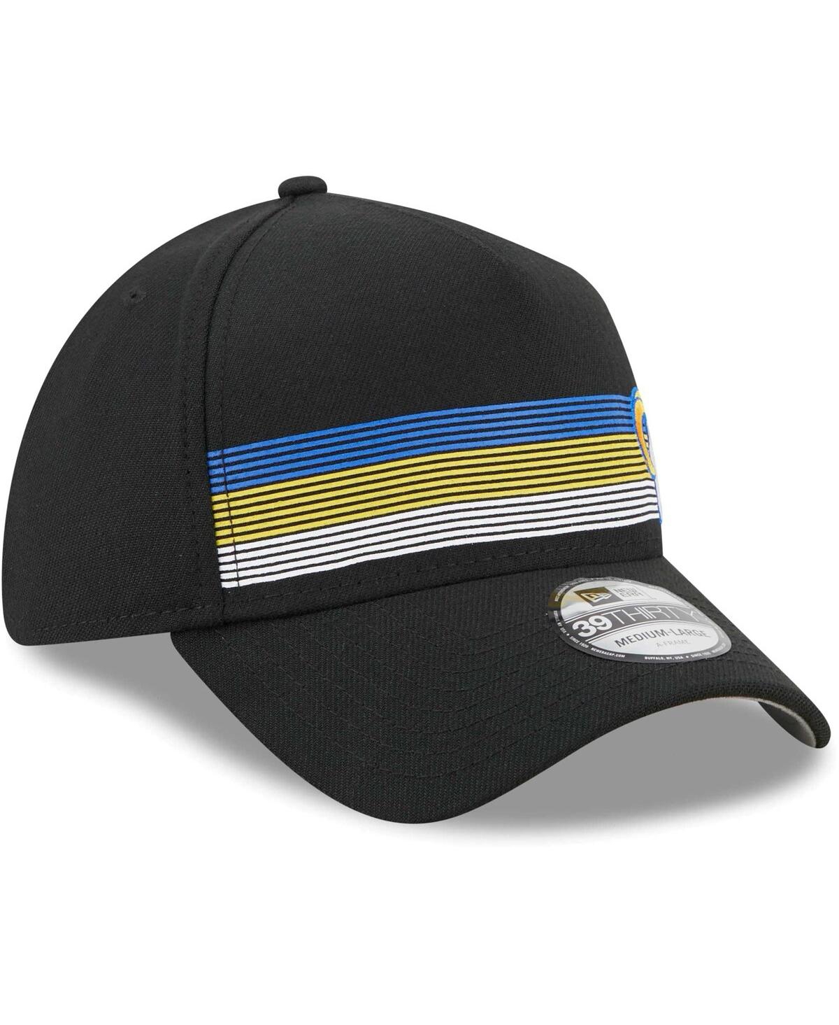 Men's New EraLos Angeles Rams Flawless Stripe 39THIRTY Flex Hat - Black