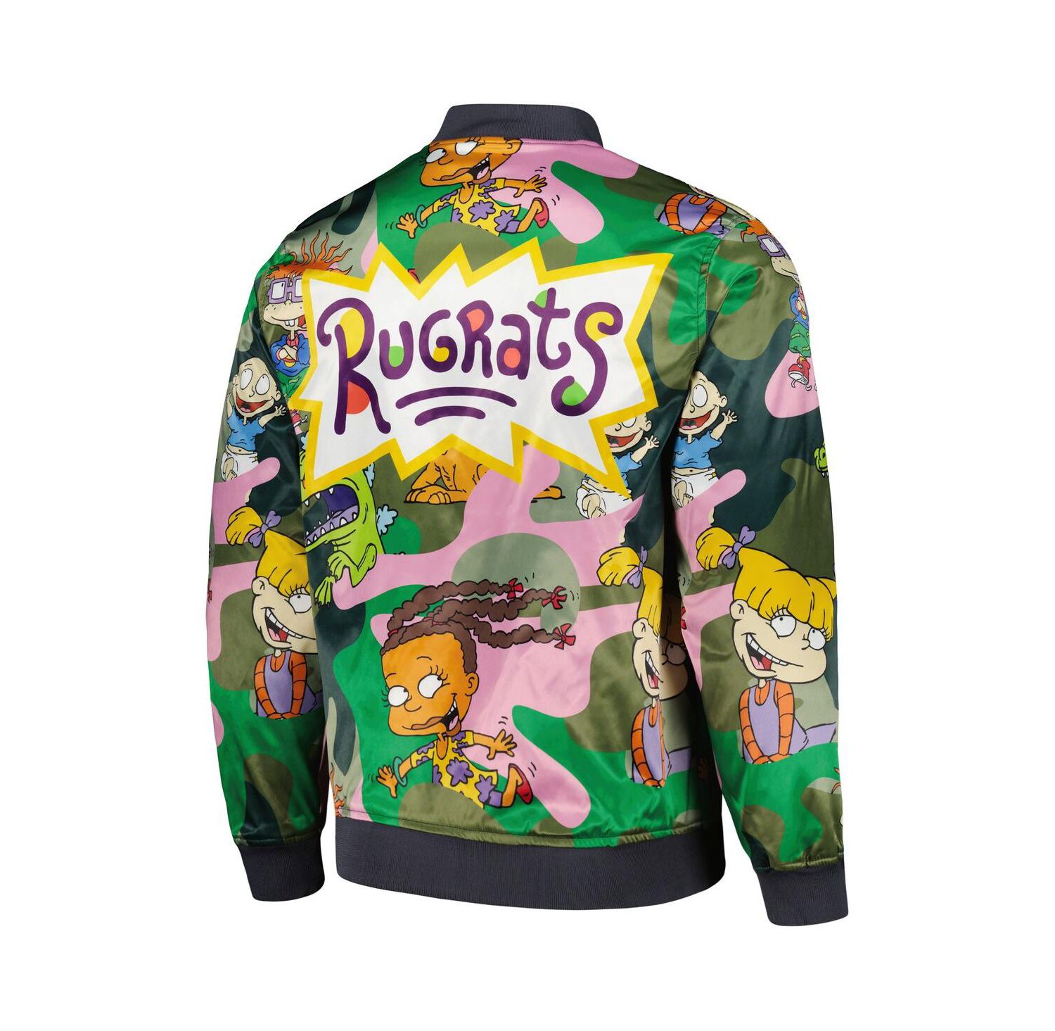 Men's Camo Rugrats Graphic Satin Full-Snap Jacket