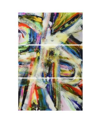 "Rock Star I Abc" Frameless Free Floating Tempered Glass Panel Graphic Wall Art Set of 3, 72" x 36" x 0.2" Each