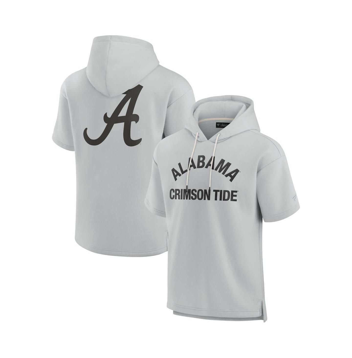 Худи Fanatics Signature Gray Alabama Crimson Tide Super Soft Fleece Short Sleeve Pullover — фото 1
