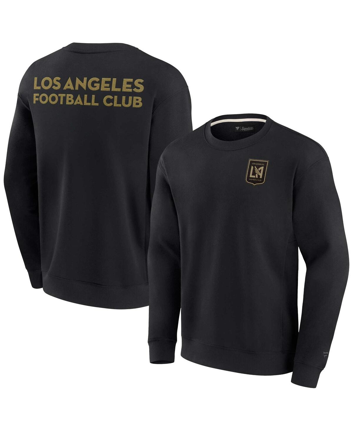Shop Fanatics Signature Men's And Women's  Black Lafc Super Soft Fleece Crew Sweatshirt