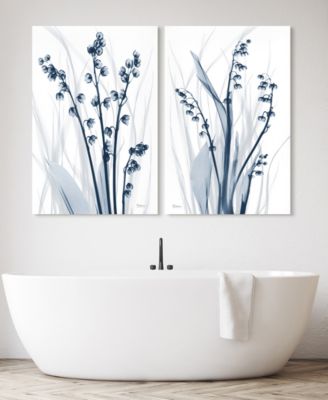 Radiant Blues 1 2 Frameless Free Floating Tempered Glass Panel Graphic Wall Art, 48" x 32" x 0.2" each