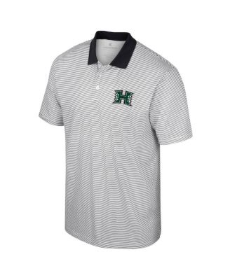 Men's White Hawaii Athletics Print Stripe Polo Shirt