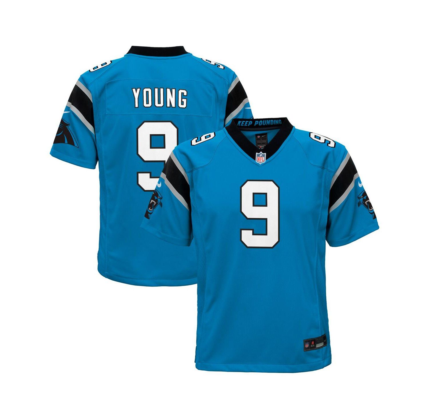 Big Boys Bryce Young Blue Carolina Panthers Game Jersey