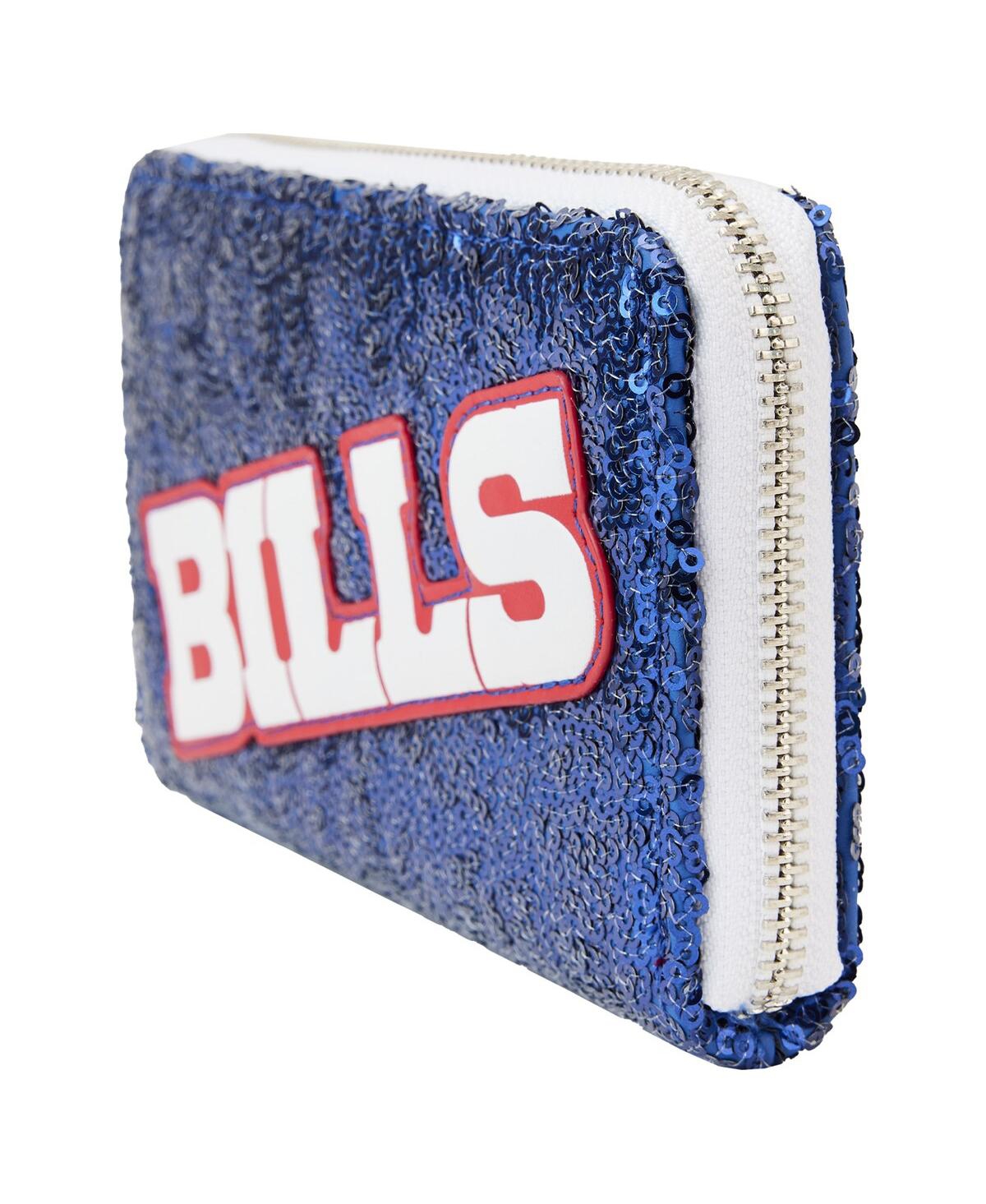 Shop Loungefly Women's  Buffalo Bills Sequin Zip-around Wallet In Blue