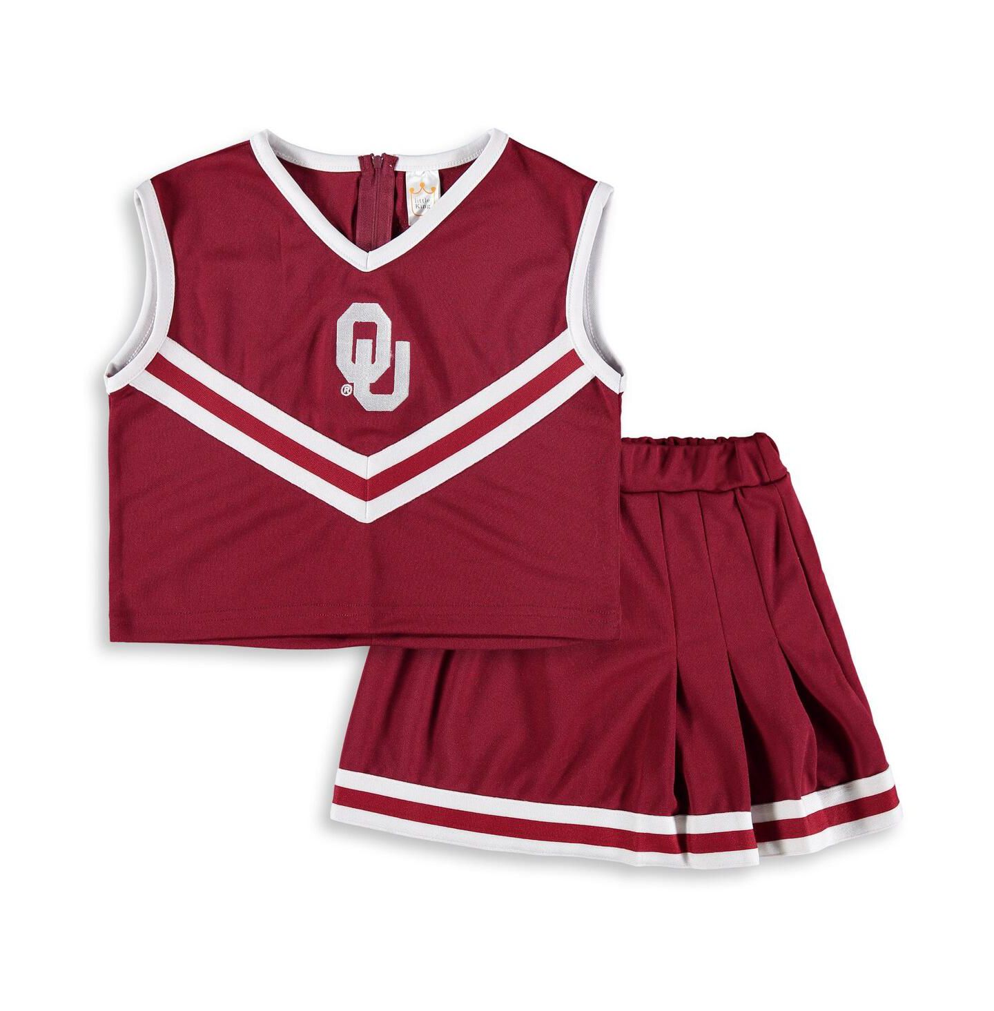 Little King Apparel Girls Toddler Crimson Oklahoma Sooners Two-Piece Cheer Set — фото 1
