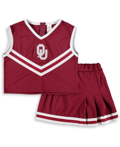 Little King Apparel Girls Toddler Crimson Oklahoma Sooners Two-Piece Cheer Set