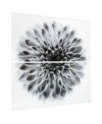 "Dahlia Ab" Frameless Free Floating Tempered Glass Panel Graphic Wall Art Set of 2, 72" x 36" x 0.2" Each