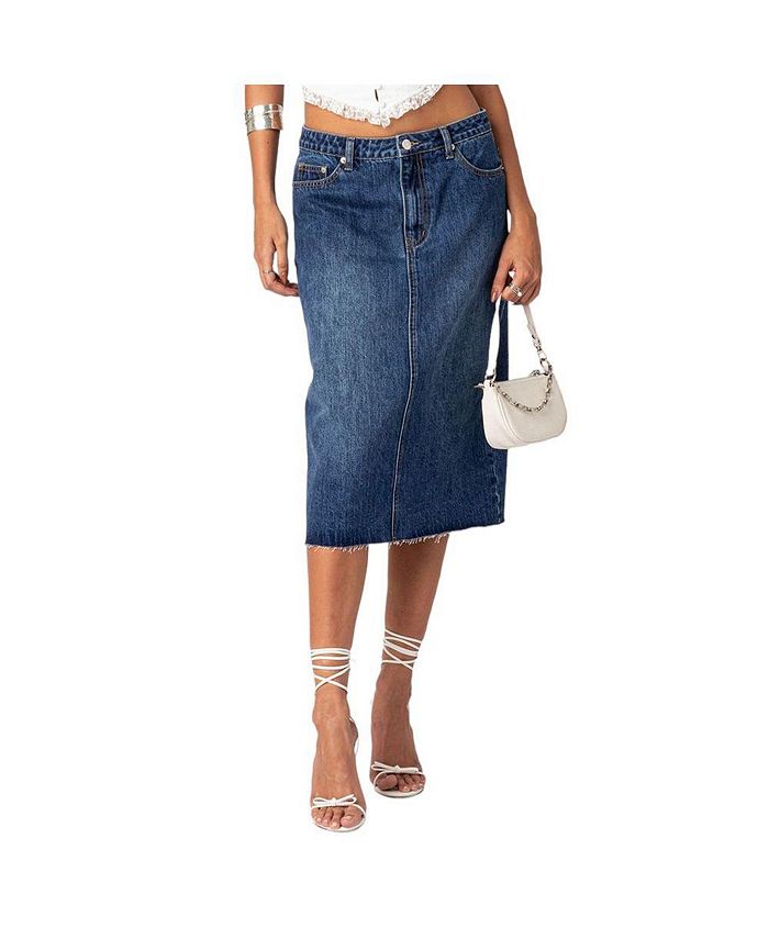 Edikted Women's Mirah denim midi skirt Macy's