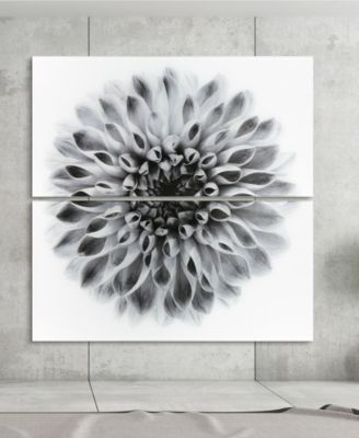 "Dahlia Ab" Frameless Free Floating Tempered Glass Panel Graphic Wall Art Set of 2, 72" x 36" x 0.2" Each