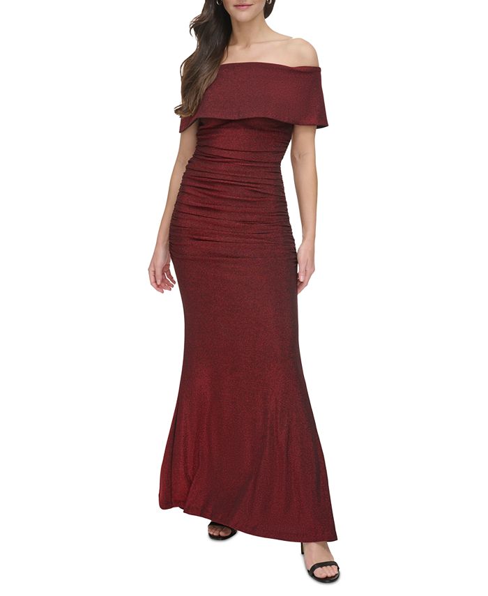 Vince camuto off shoulder crepe gown store