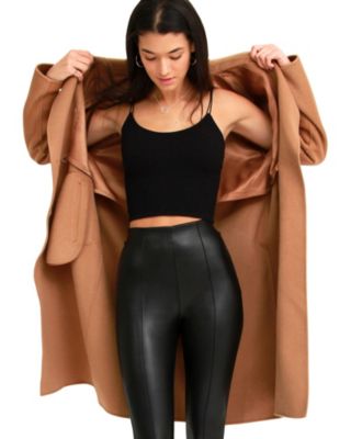 Women Boss Girl Double Breasted Lined Wool Coat