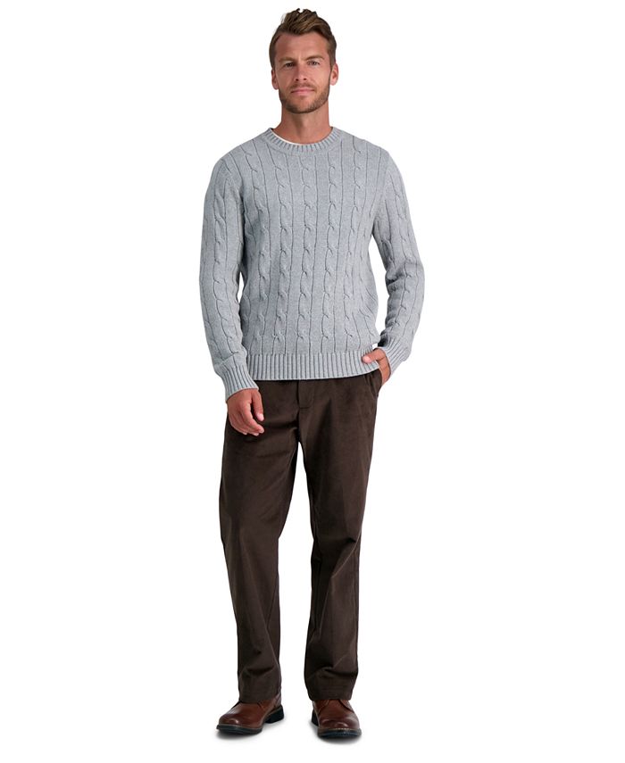 Essentials Men's Pleated Classic-Fit Stretch Corduroy Chino