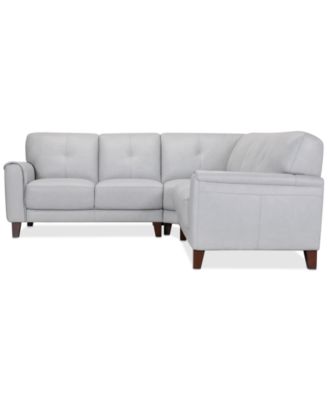 Ashlinn 94" 3-Pc. Pastel Leather Sectional