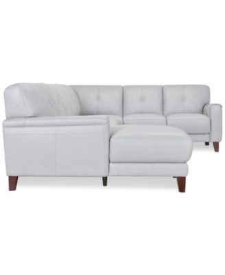 CLOSEOUT! Ashlinn 144" 5-Pc. Pastel Leather Sectional, Created for Macy's