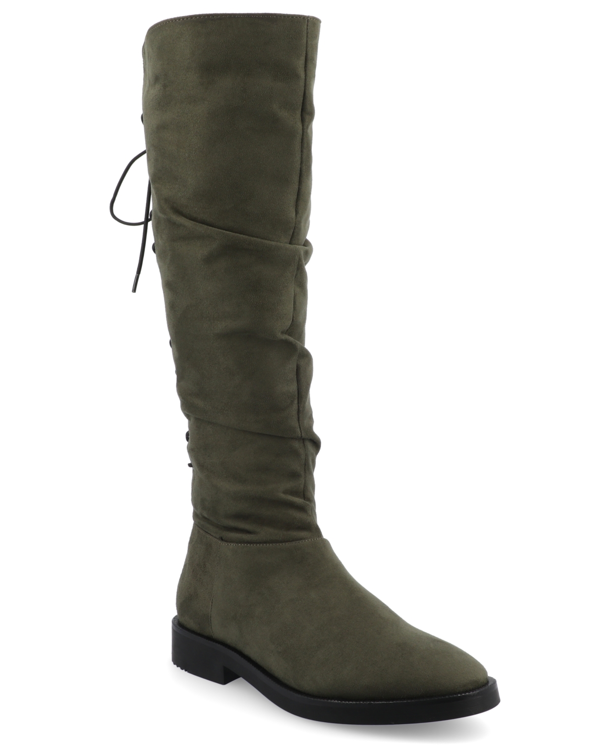 Journee Collection Women's Mirinda Tru Comfort Foam Stretch Knee High Regular Calf Boot In Olive