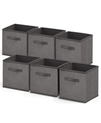 Foldable Fabric Cube Storage Bins with Handles - 6 Pack