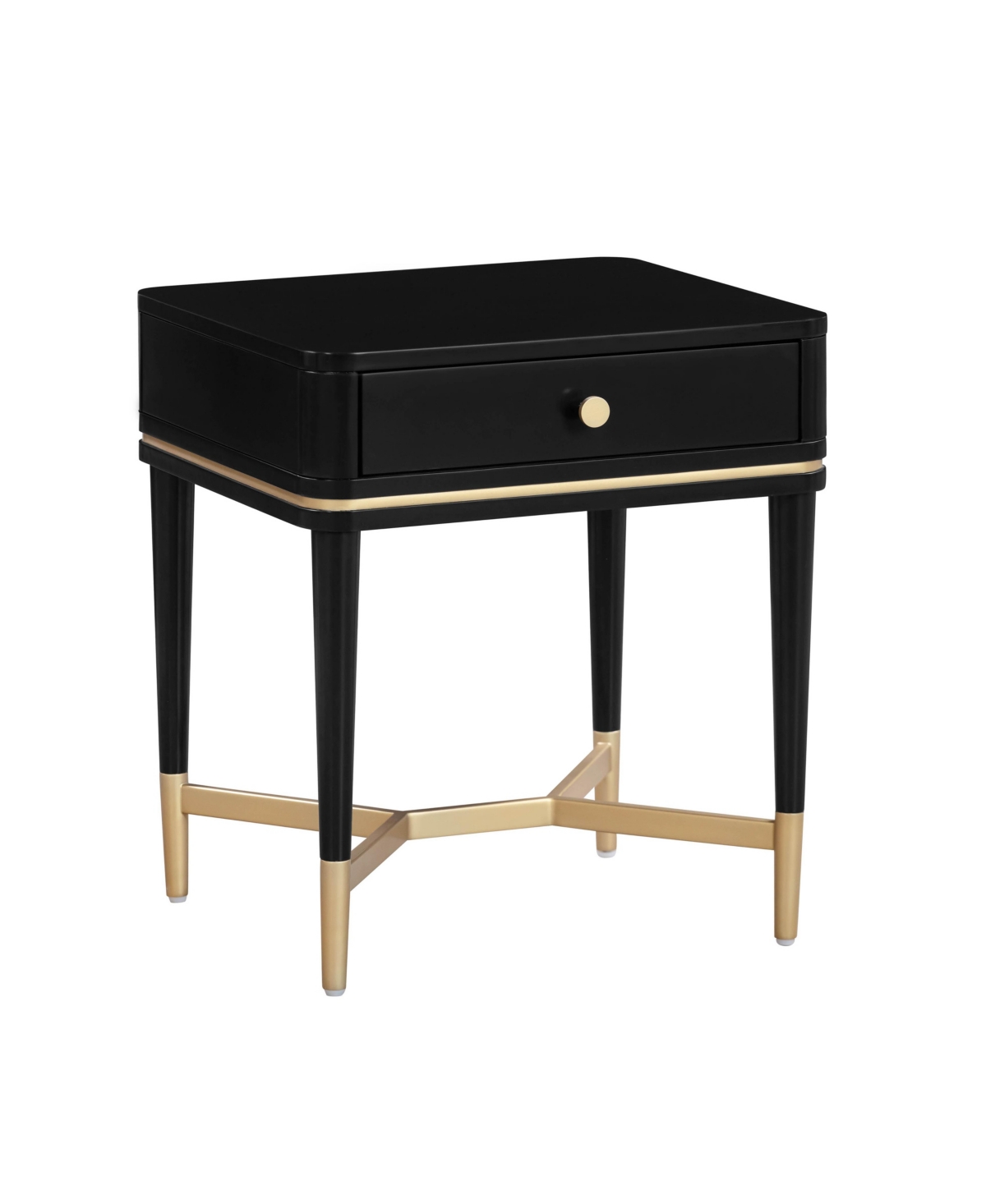Tov Furniture 1 Piece Wood 1 Drawer Nightstand In Black