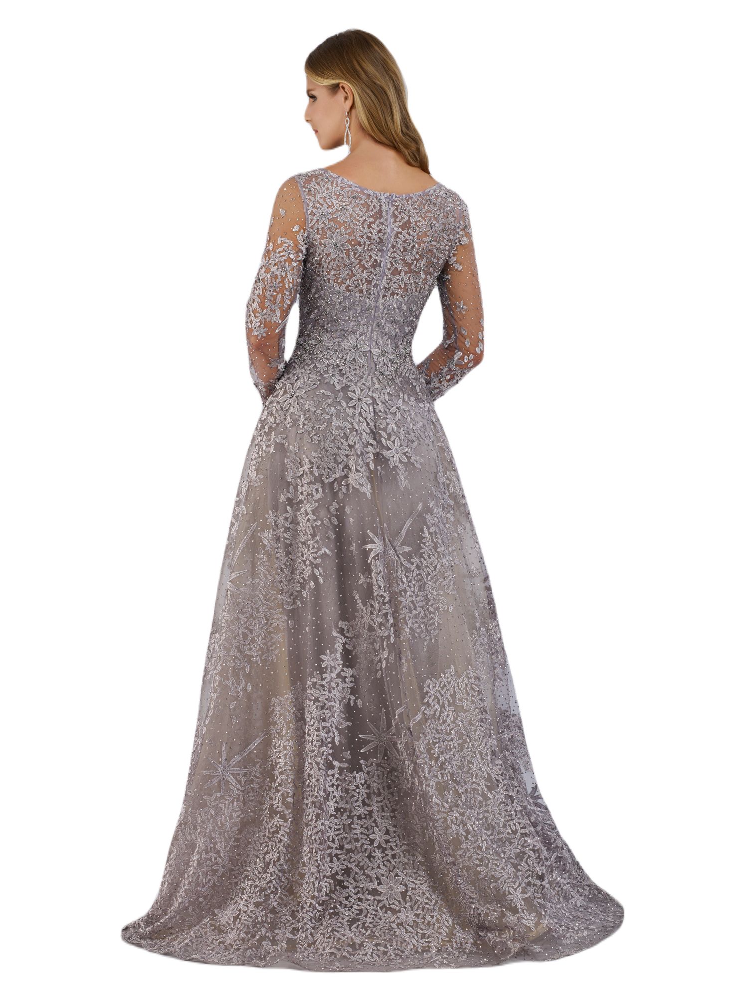 Women's Long Sleeves Ballgown Fully Embellished