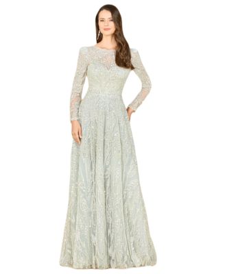 macy's long sleeve lace dress Women's Pierre Long Sleeve Lace Maxi Dress
