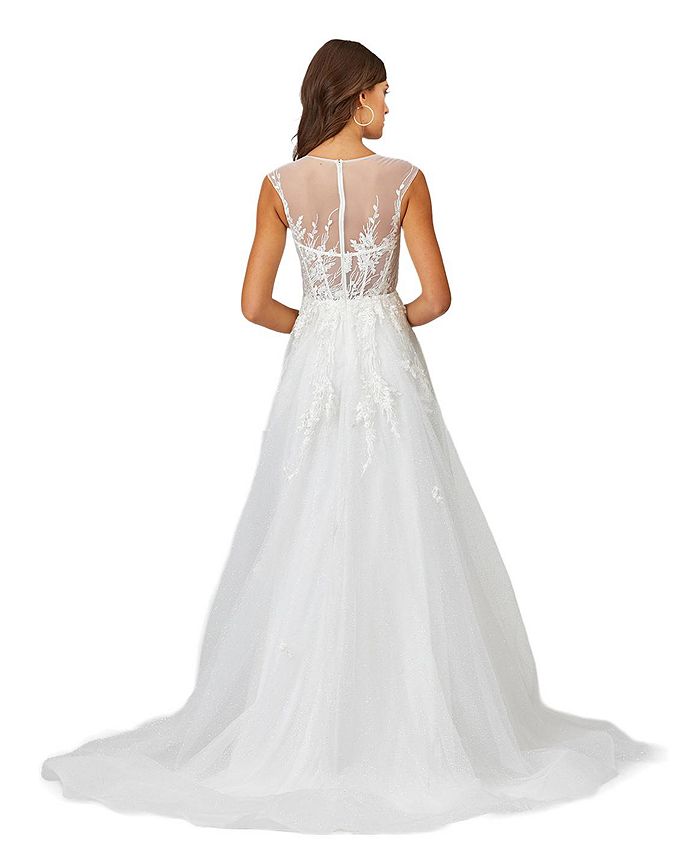 Lara Women's Sheer Bodice Lace Bridal Gown Macy's