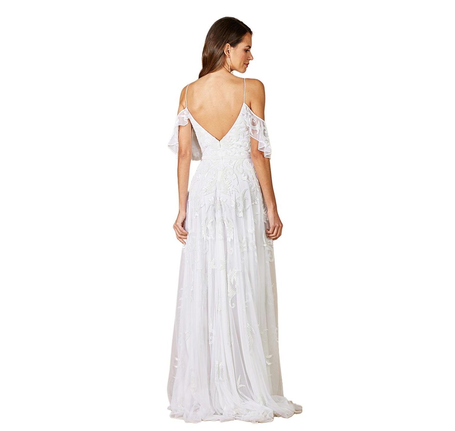 Women's Giana Beaded Cold-Shoulder Wedding Dress
