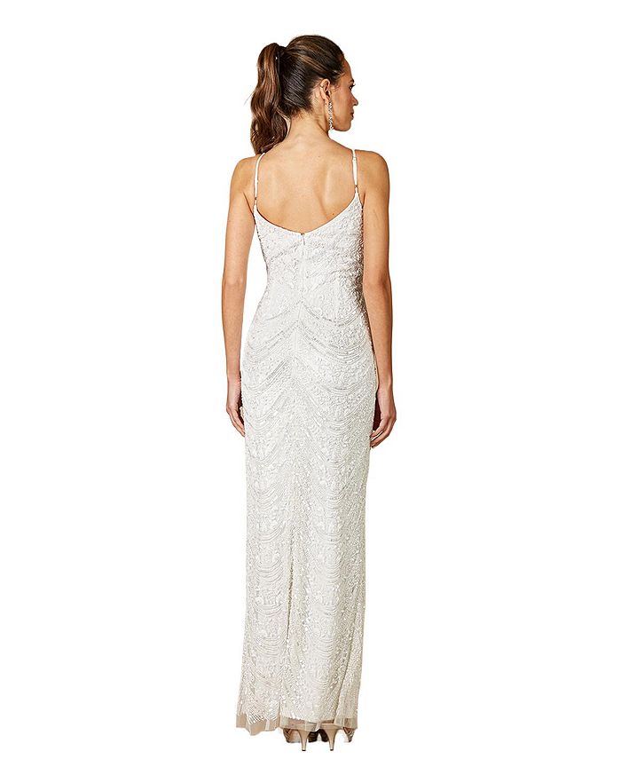 Lara Womens Frenchie Spaghetti Strap Beaded Wedding Gown Macys 