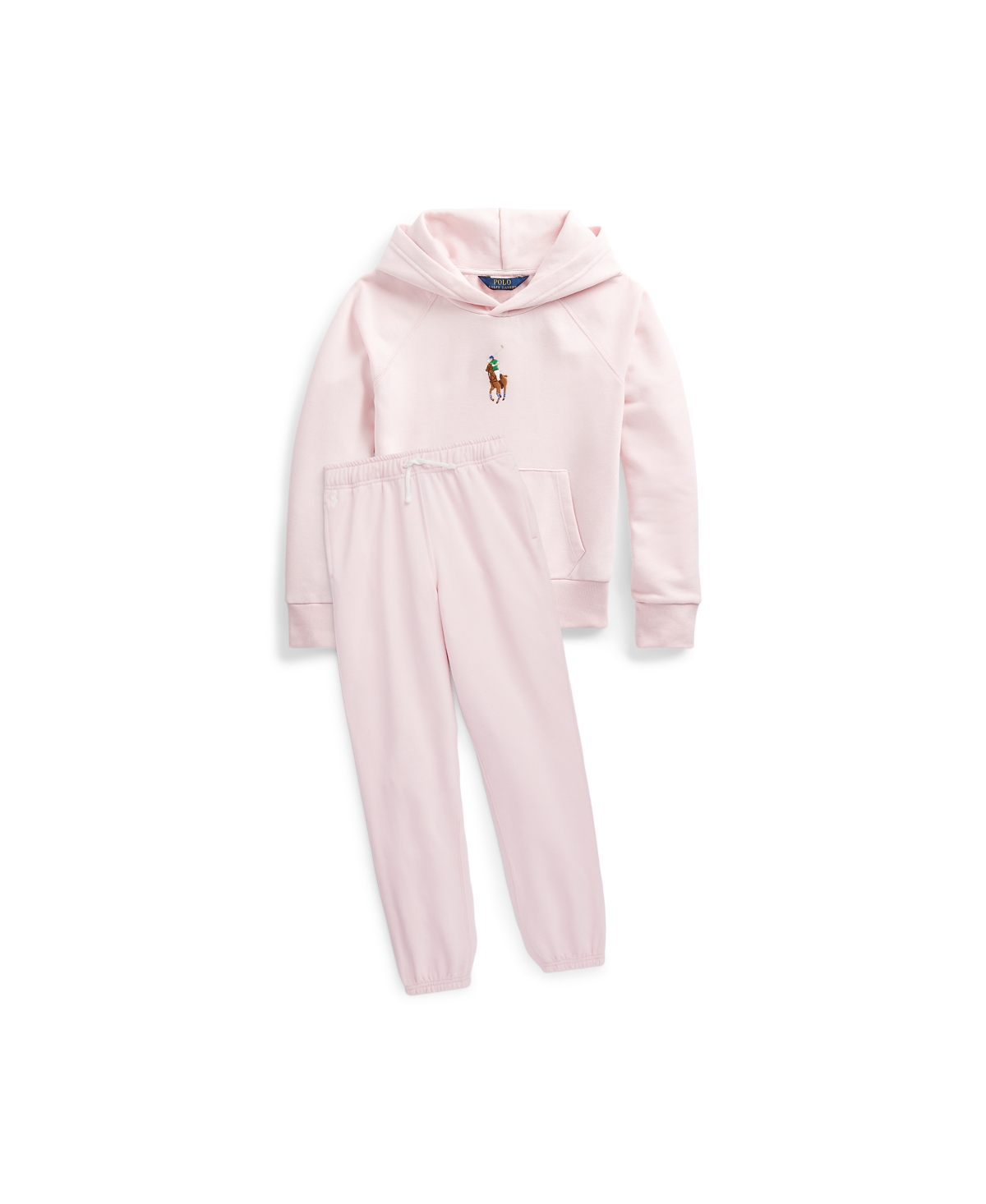 Polo Ralph Lauren Big Girls Fleece Jogger Pants In Hint Of Pink