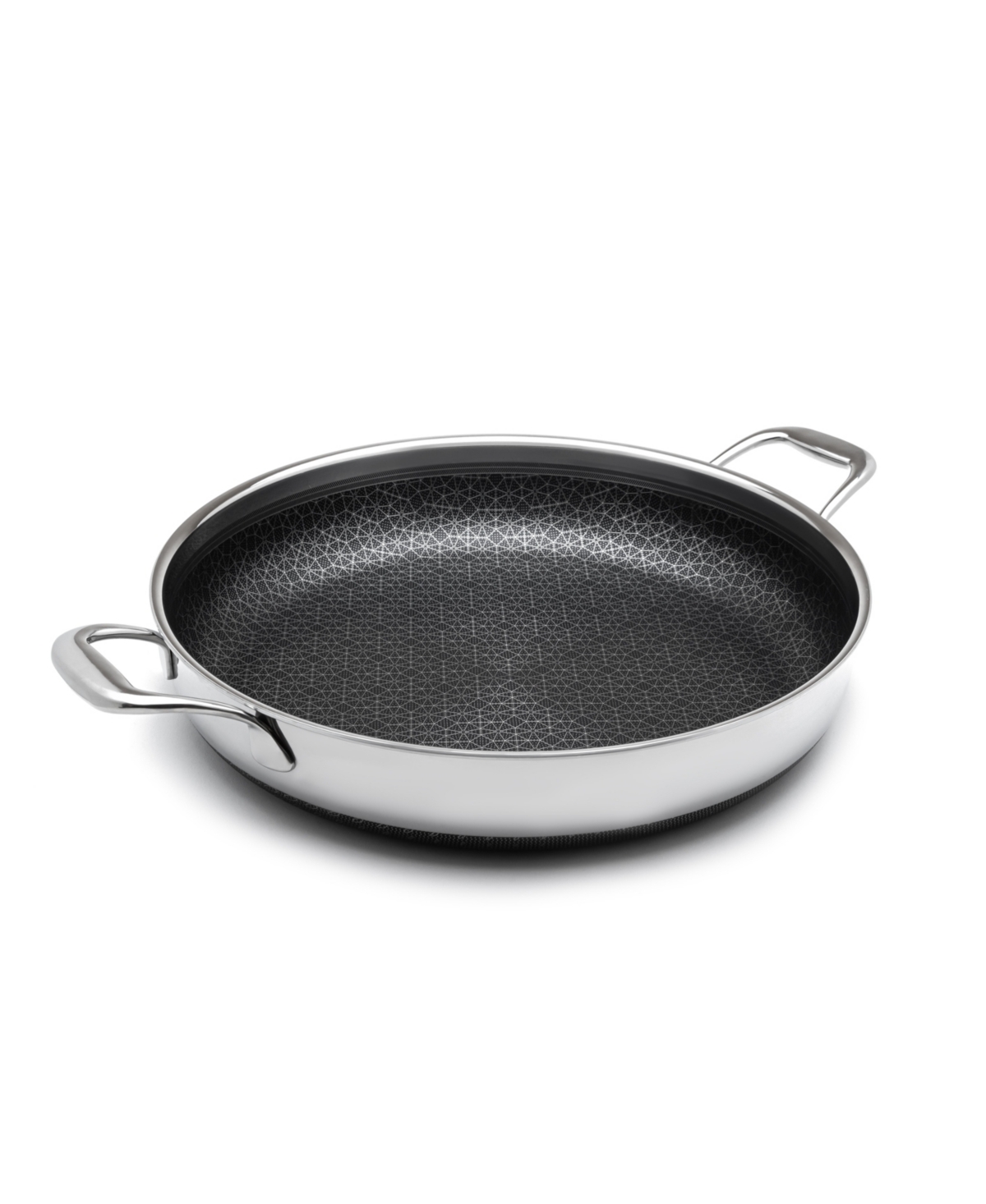 Shop Livwell Diamondclad Stainless Steel Aluminum Core 14" Hybrid Everything Pan In Silver,black