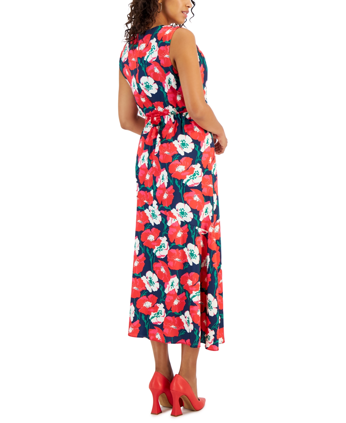 Shop Sam Edelman Women's Floral Chiffon A-line Dress In Coral Multi
