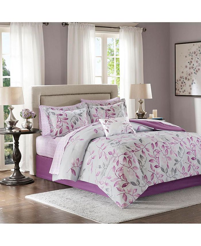 Gracie Mills Amalia 9Piece Floral Comforter Set with Coordinating