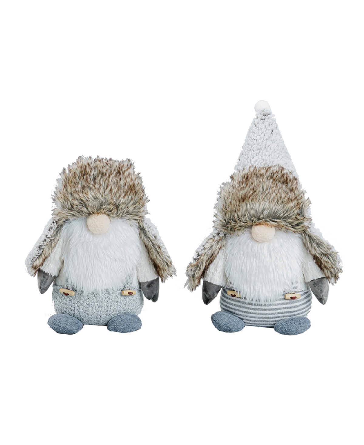 Santa's Workshop 12.5" Gnome Brothers, Set Of 2 In Gray