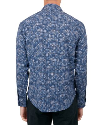 Men's Regular-Fit Non-Iron Performance Stretch Geo-Print Button-Down Shirt