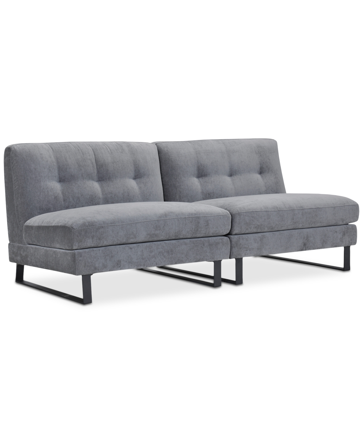 Macy's Kathya 80" 2-pc. Fabric Modular Sofa, Created For  In Grey