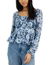 LUCKY BRAND PLUS SIZE 3X BLUE FLORAL TOP SPRING SUMMER BLOUSE GUC