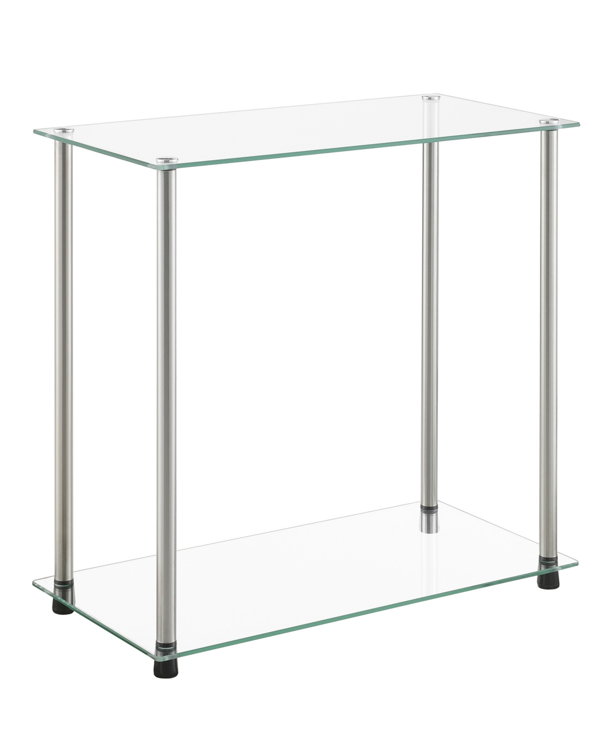Convenience Concepts 23.75" Glass Designs2go Chairside End Table In Glass,chrome