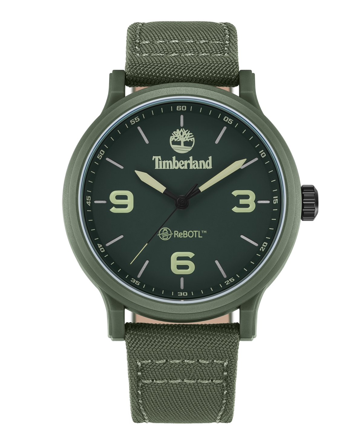 Men's Quartz Driscoll Green Nylon Strap Watch, 46mm - Green