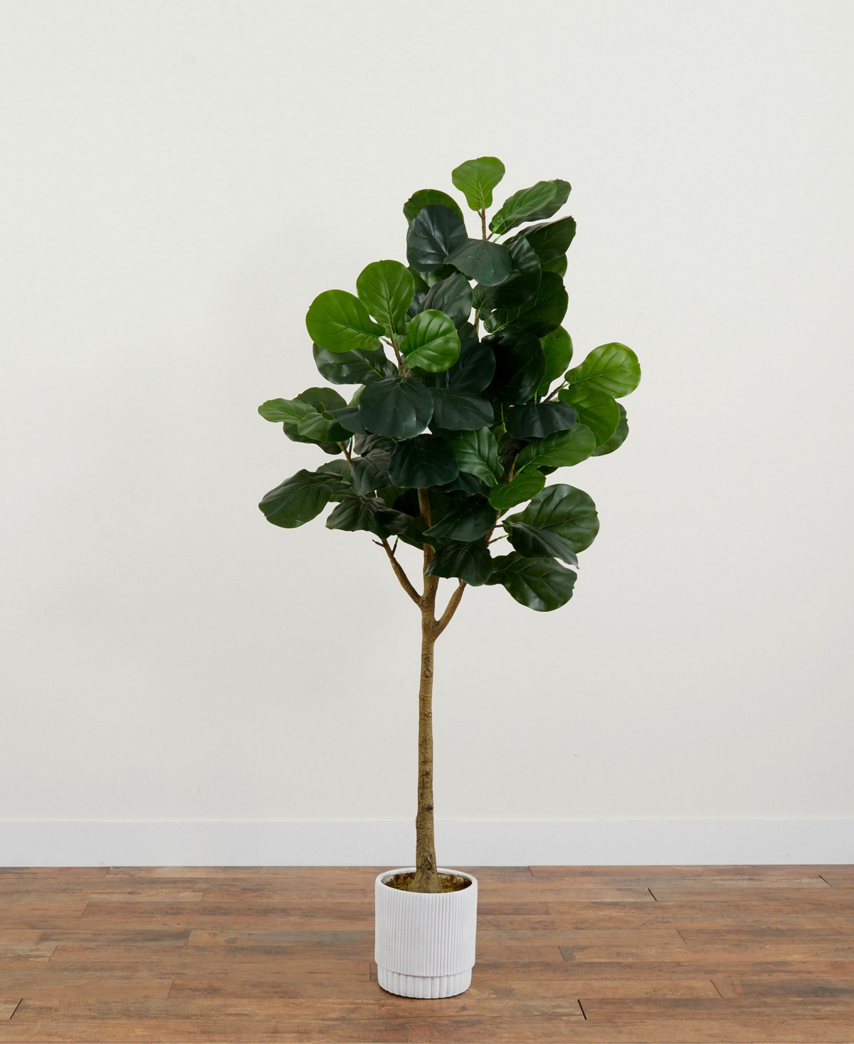 NEARLY NATURAL 72" ARTIFICIAL FIDDLE LEAF FIG TREE WITH DECORATIVE PLANTER 