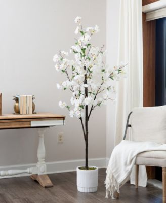 72" Artificial Cherry Blossom Tree with Decorative Planter