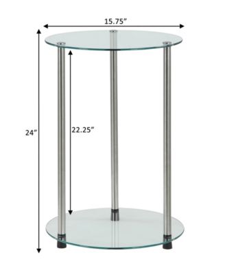 15.75" Glass Designs2Go 2 Tier Round End Table