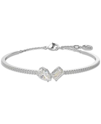Swarovski Silver-Tone Mesmera Crystal Bangle Bracelet - Macy's