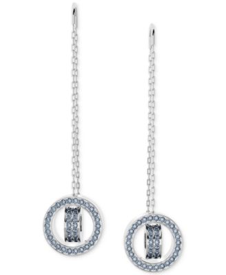 Серьги-нитевидки Swarovski с цветным Паве, покрытым родием и переплетающимися петлями