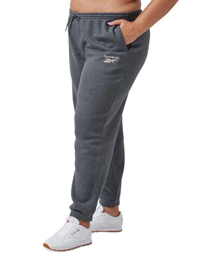 Reebok Plus Size Shine Fleece Jogger Pants - Macy's