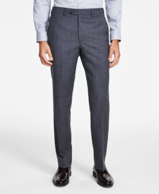 Men's Classic-Fit Wool-Blend Stretch Solid Suit Separates Pant