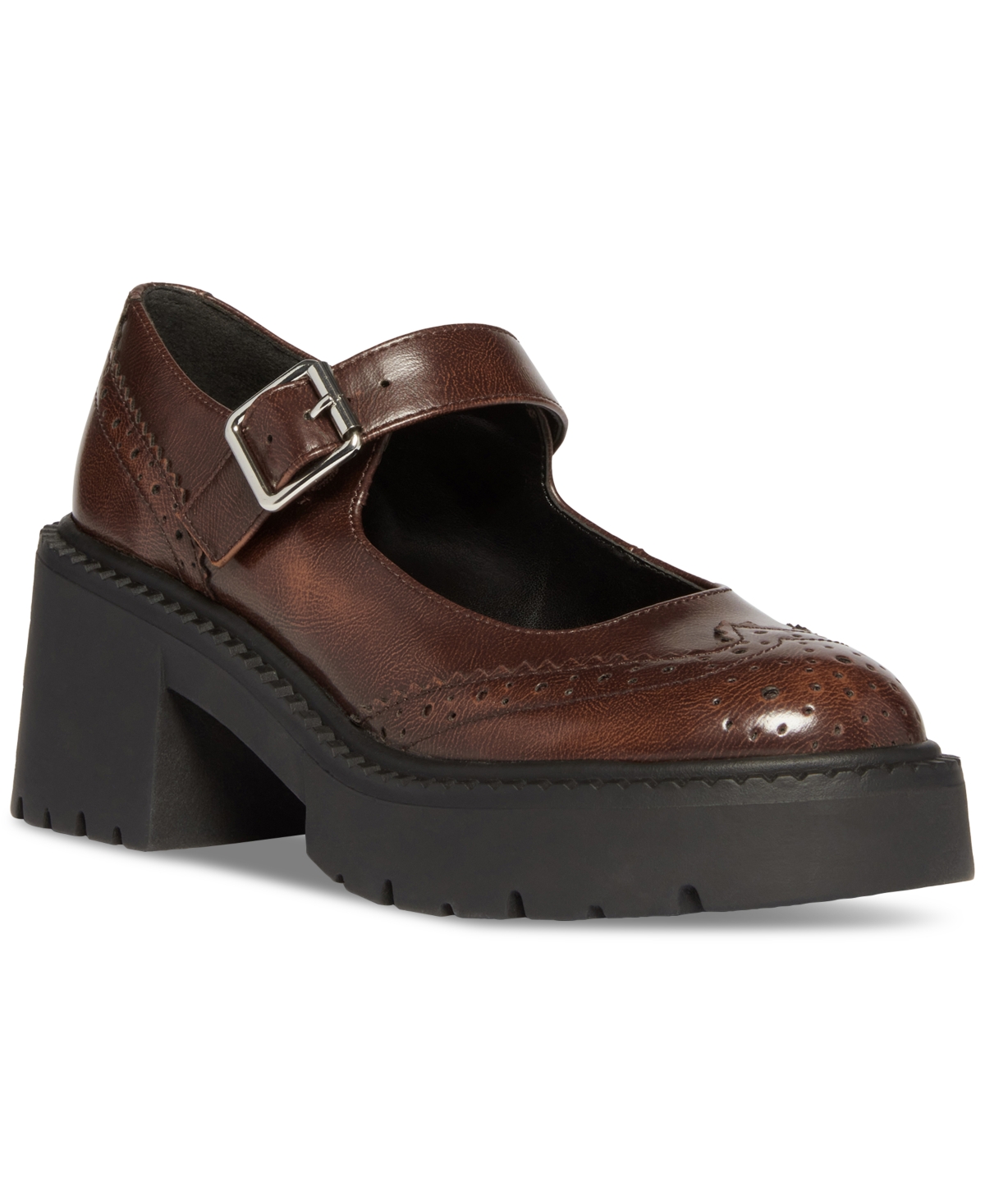 Madden Girl Taylor Lug-sole Mary Jane Loafers In Burnished Brown